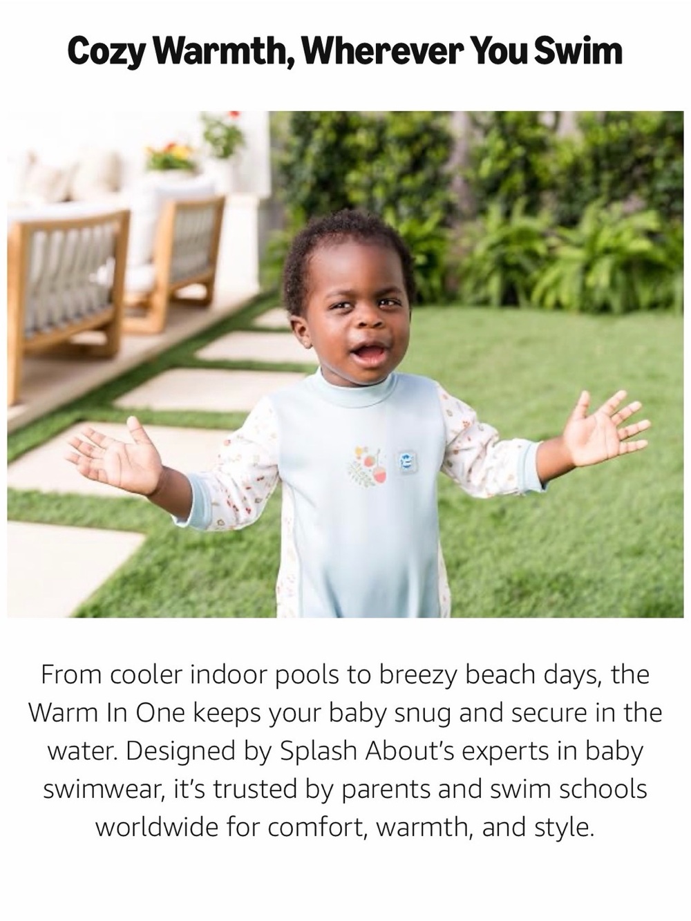 Thermal Swimsuit One Piece Warm by Splash About Kids Green Butterfly & Dragonfly - Picture 11 of 12